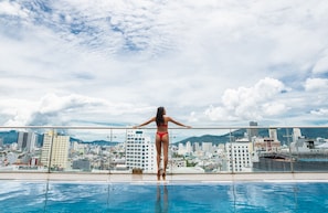 Outdoor pool, open 6:00 AM to 6:00 PM, pool umbrellas, pool loungers - Aria Grand Hotel & Spa (Da Nang)