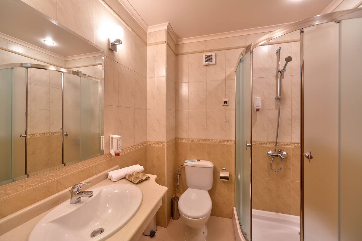 free toiletries, hair dryer, bathrobes, slippers