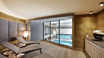 Sauna, hot tub, steam room, Turkish bath, body treatments