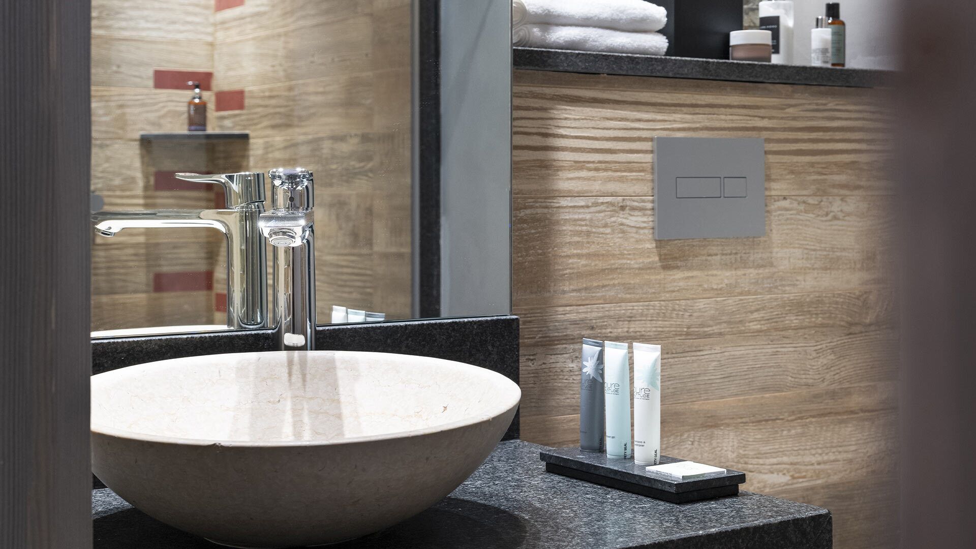 family apartment | bathroom | shower, hair dryer, slippers, towels