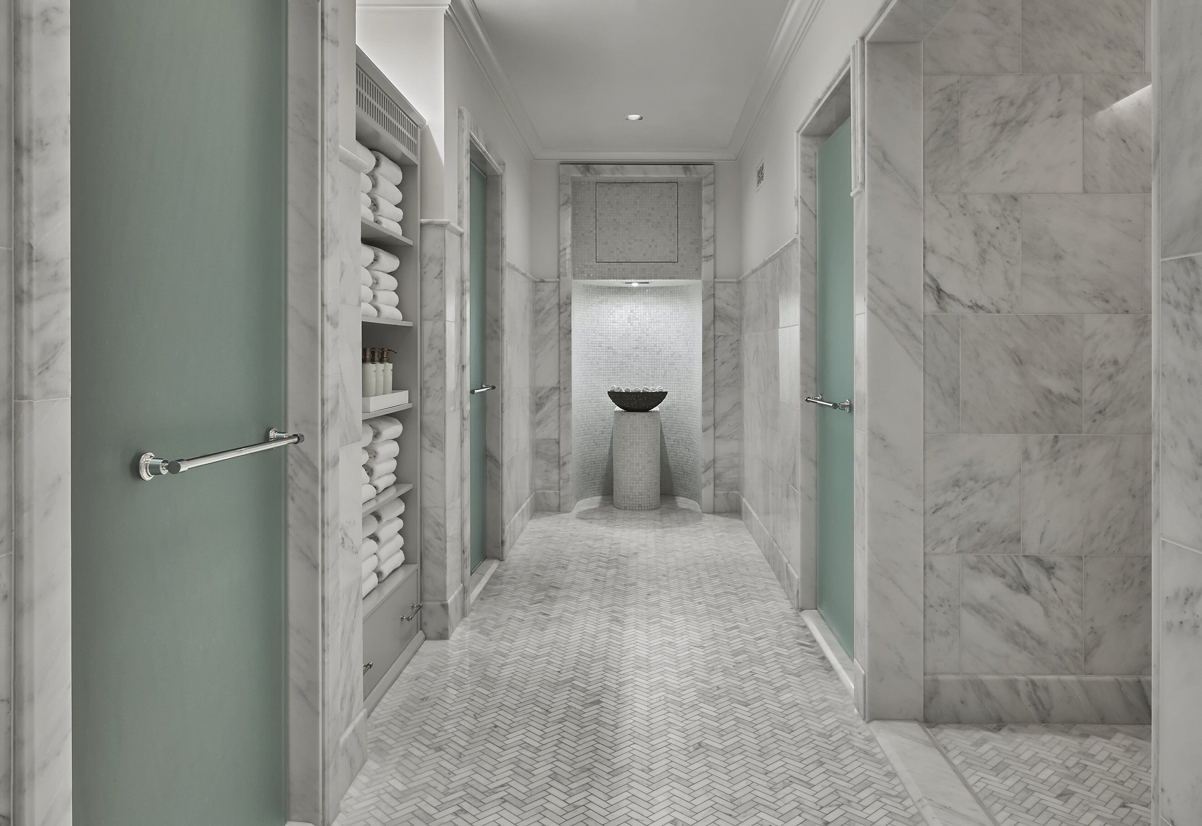 On the beach, sun loungers, beach umbrellas, beach bar