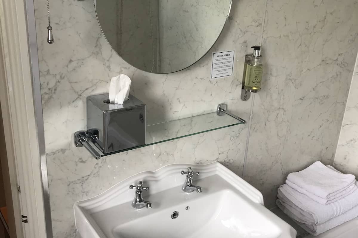 free toiletries, hair dryer, towels