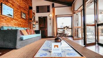 Televisión y chimenea