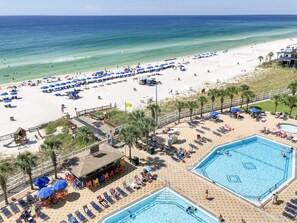 Indoor pool, 2 outdoor pools, pool umbrellas, pool loungers