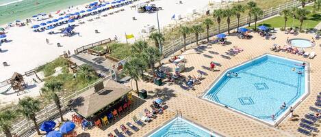 Indoor pool, 2 outdoor pools, pool umbrellas, pool loungers