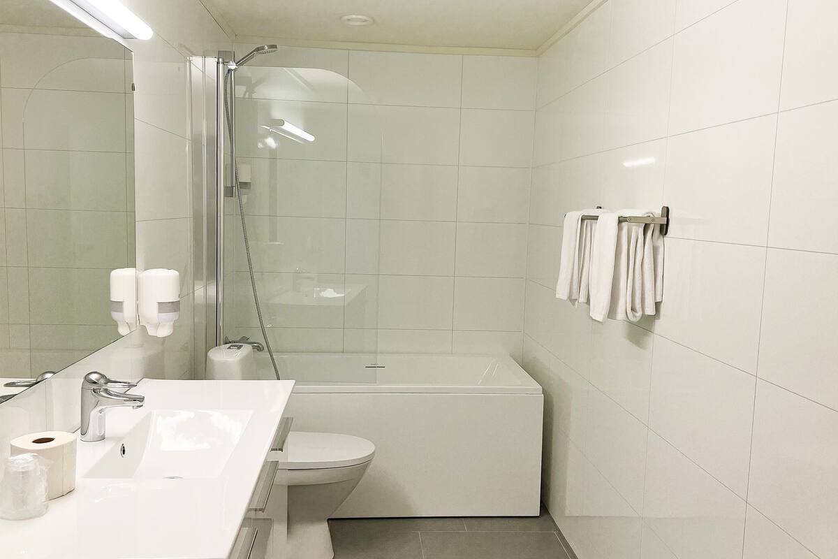 double room | bathroom | eco-friendly toiletries, hair dryer, towels