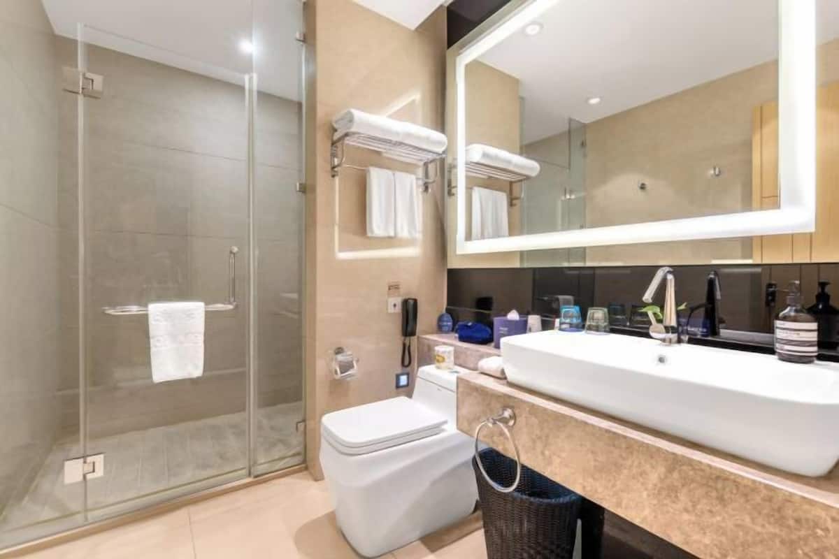 Cabezal de ducha tipo lluvia, artículos de tocador gratuitos