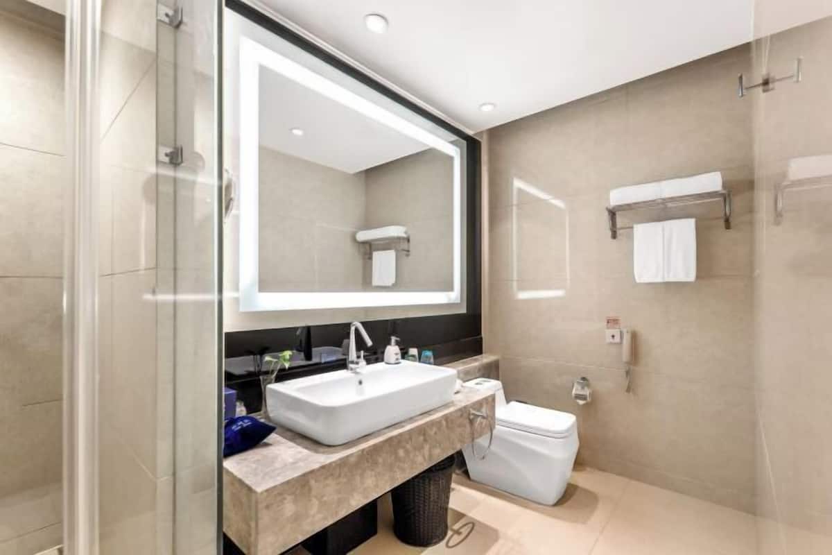 Cabezal de ducha tipo lluvia, artículos de tocador gratuitos