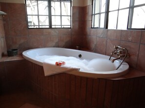 Bathtub, hair dryer, towels