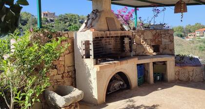 Amazing view to a Cretan landscape of sea, city and mountains
