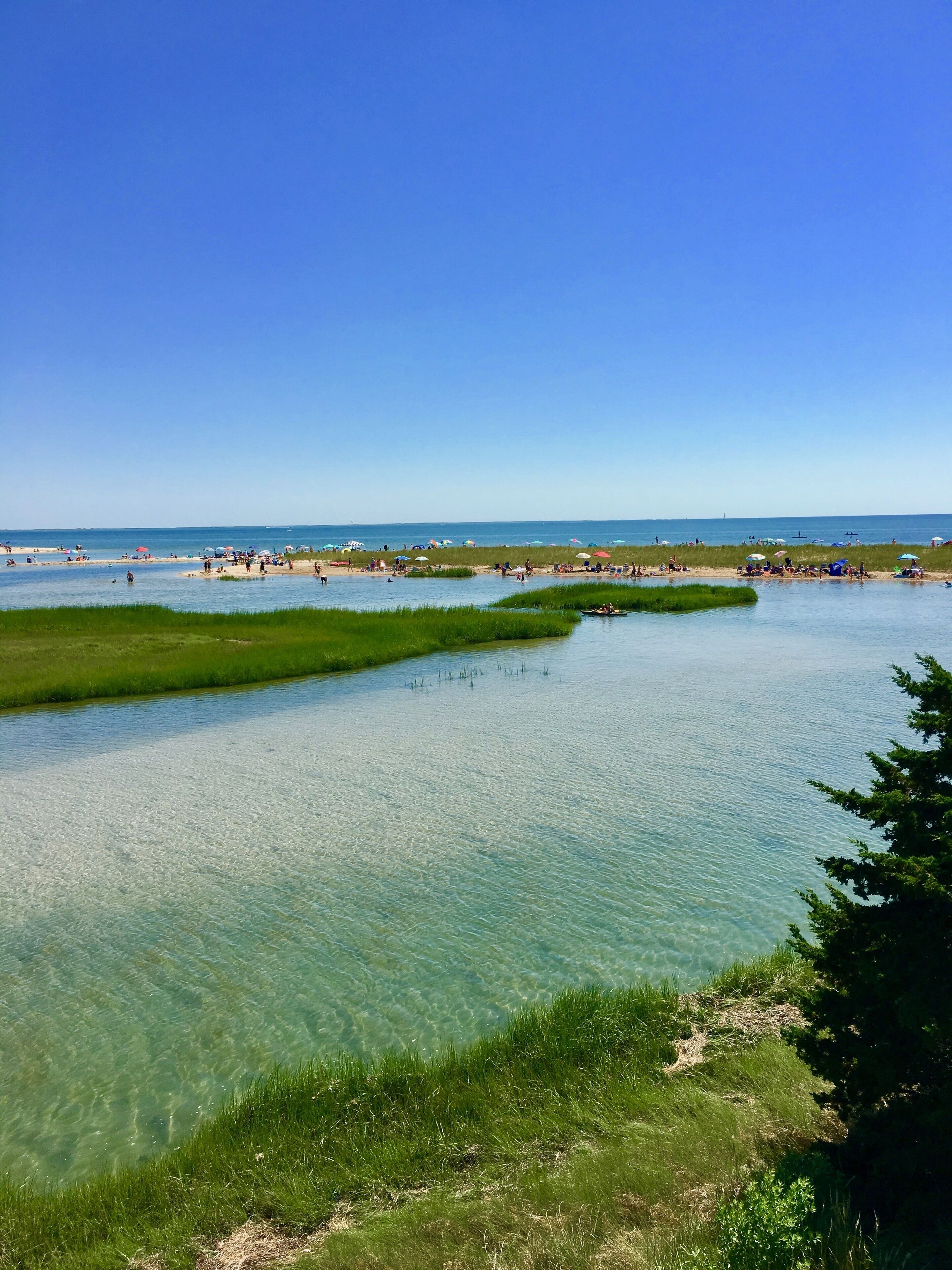 On the beach, sun loungers