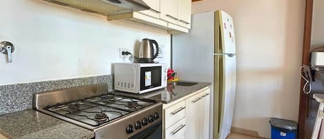 Duplex (Balcony) | Private kitchen | Fridge, stovetop, electric kettle, cookware/dishes/utensils