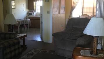 TV, DVD player, video library