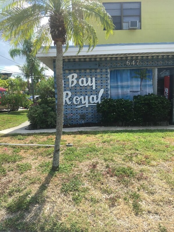 A building with a sign reading "Bay Royal."
