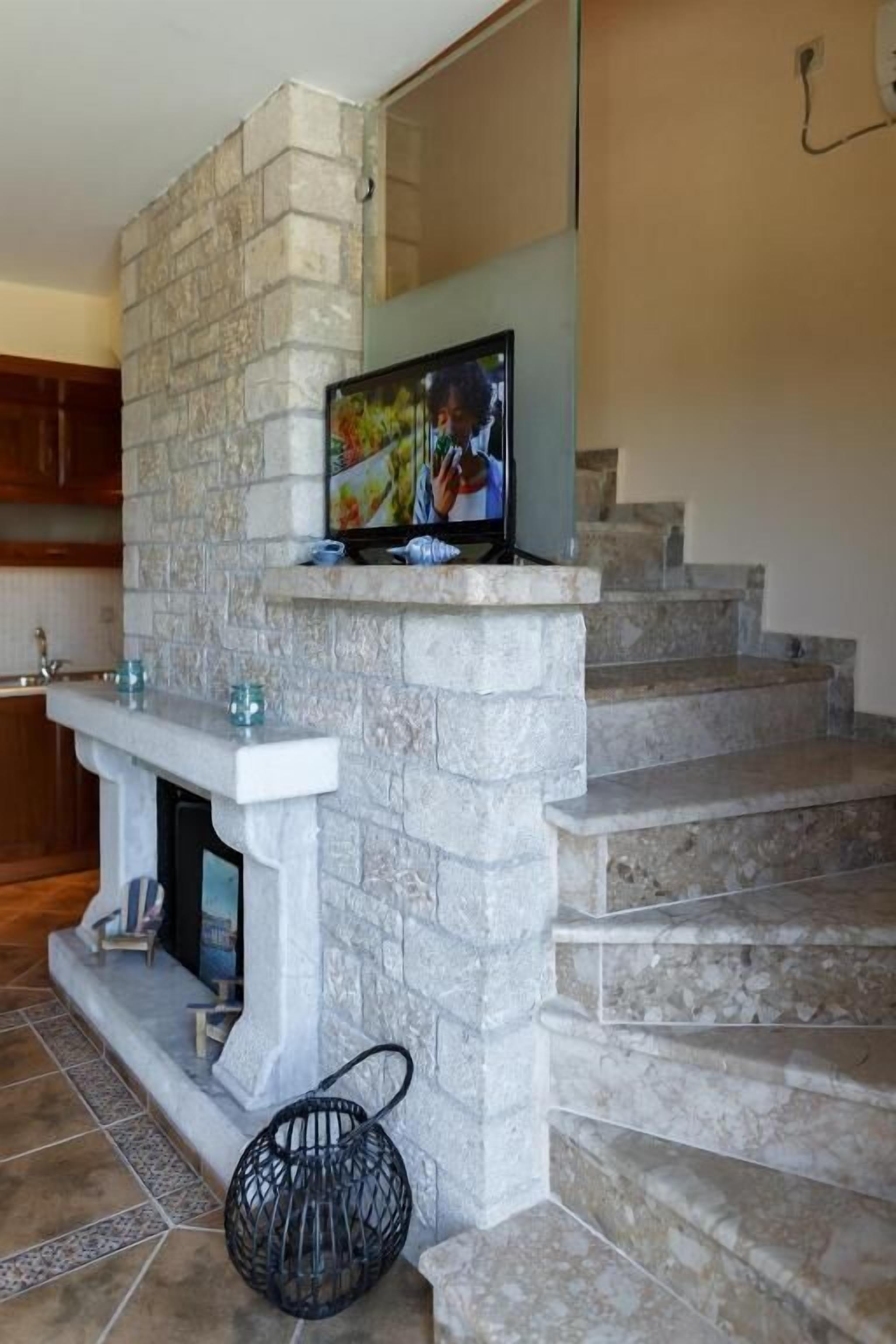 Family Villa, 3 Bedrooms, Pool Access, Sea View | Living area | LCD TV, fireplace, DVD player