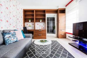 Superior Apartment, 1 Bedroom | Living room | Flat-screen TV - Grand Budapest Penthouse (Budapest)