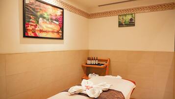 Steam room, body treatments, aromatherapy, deep-tissue massages