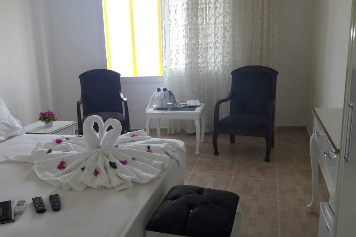 Desk, free WiFi, bed sheets