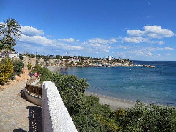 Beach nearby, sun-loungers