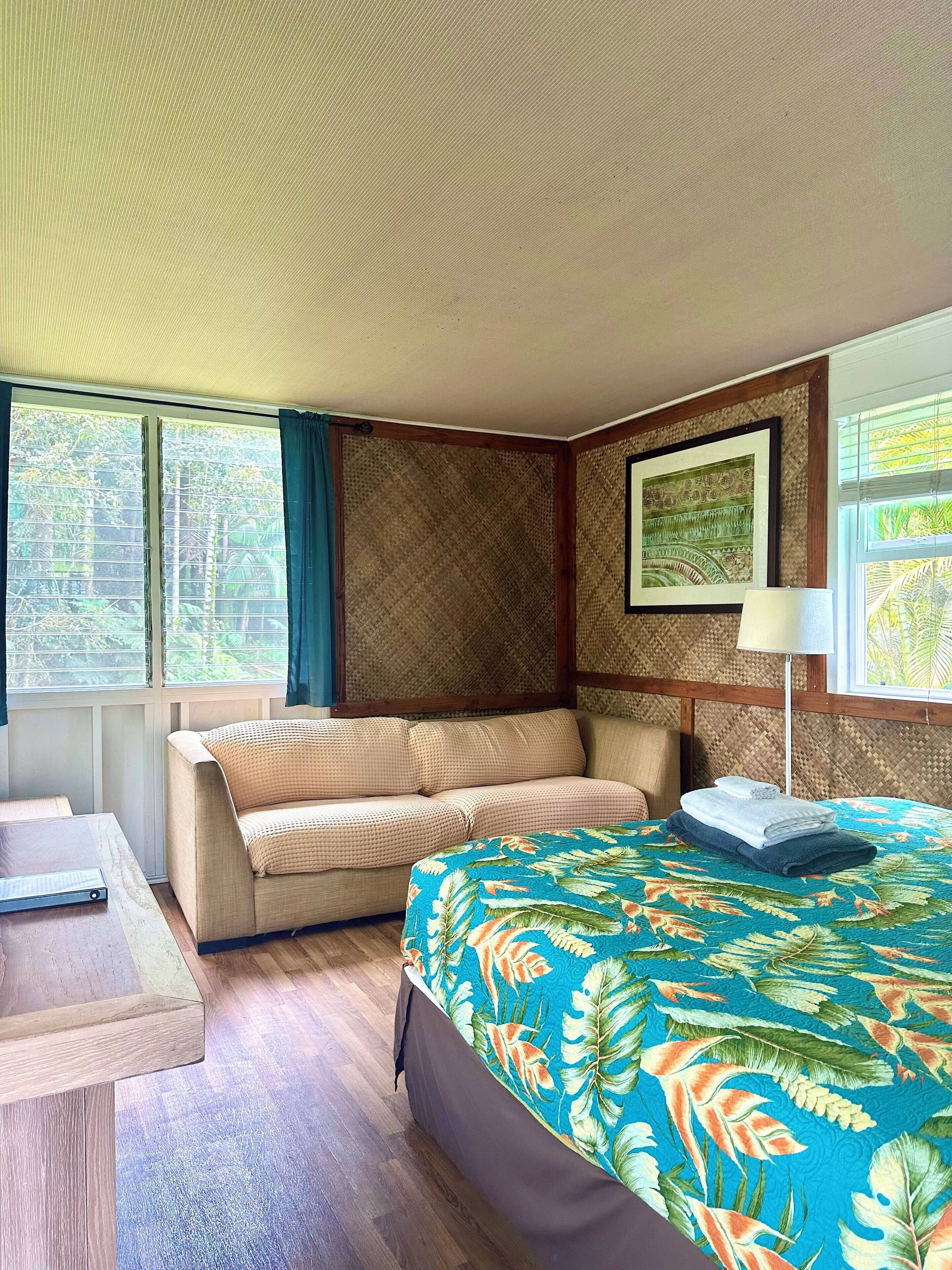 Standard-Ferienhütte, 1 King-Bett und Schlafsofa | Bettwäsche