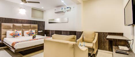 Chambre exécutive | Bureau, accÚs au Wi-Fi (inclus), literie fournie