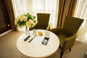 Junior Double Room, 1 Bedroom, Courtyard View | Living area | 80-cm flat-screen TV with cable channels, TV - B Hotel Bishkek (Bishkek)