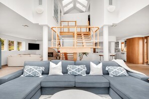 Smart TV, fireplace, table tennis, books
