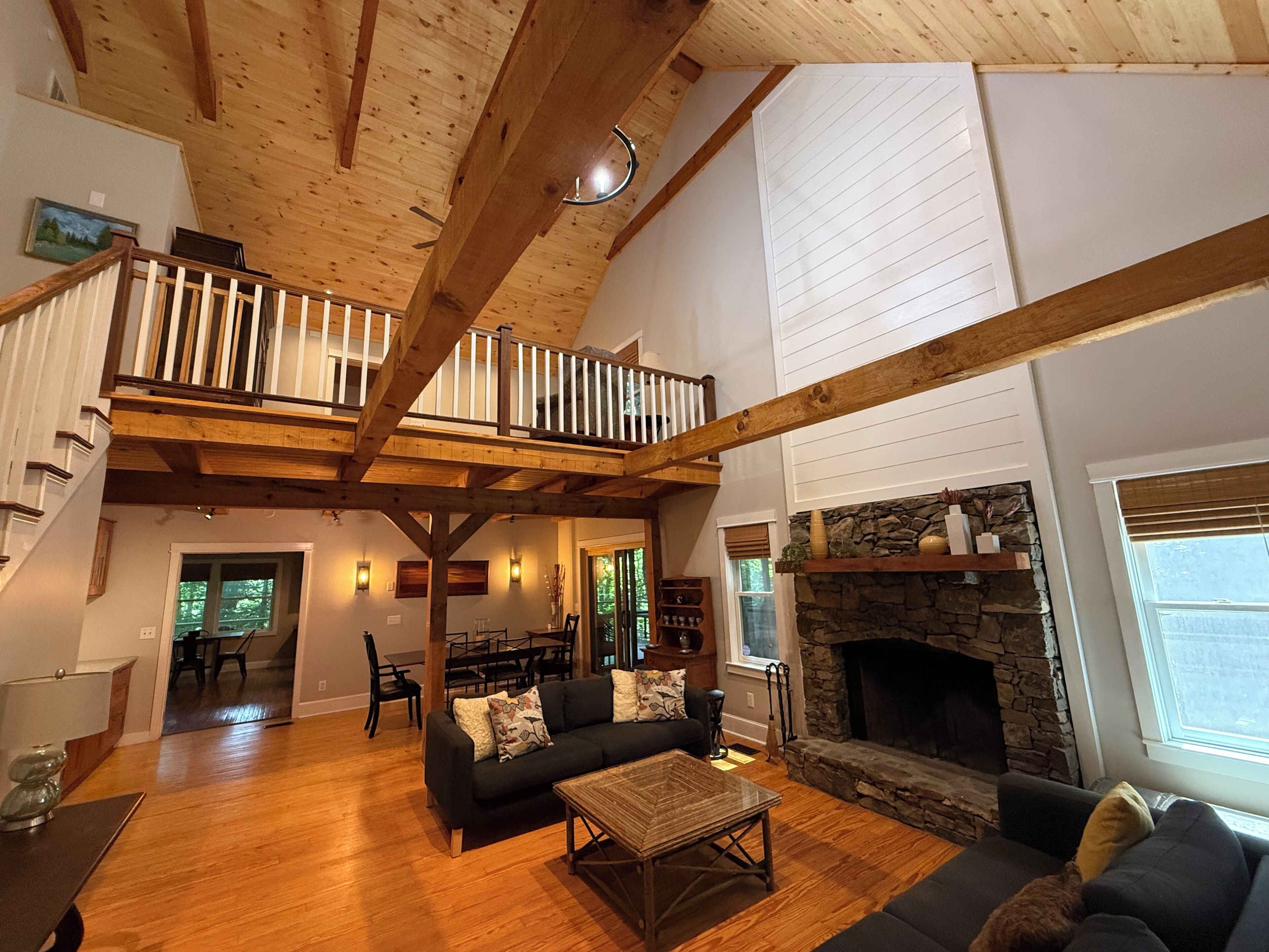 Smart TV, fireplace, table tennis, books