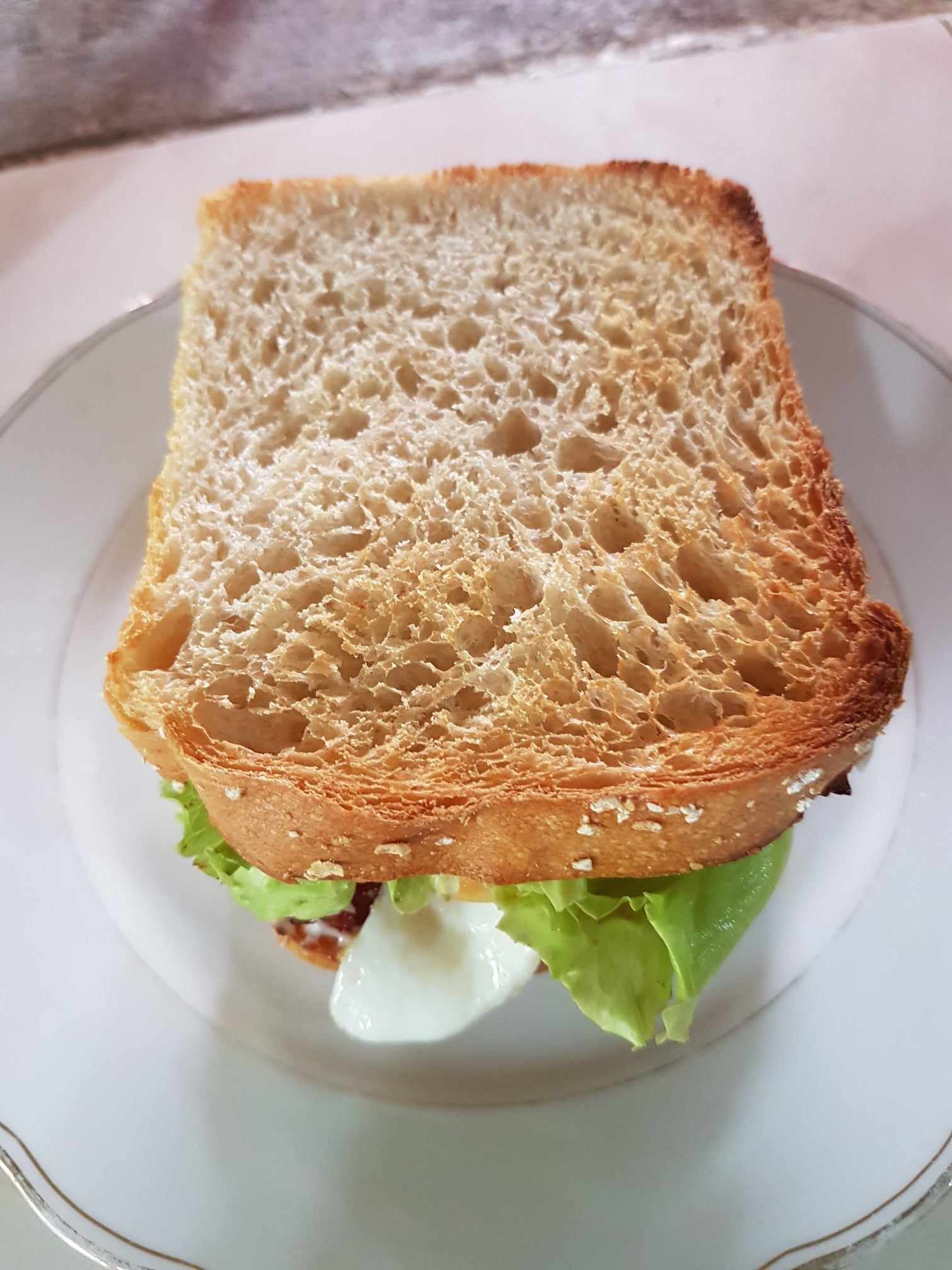 Un panino su un piatto.