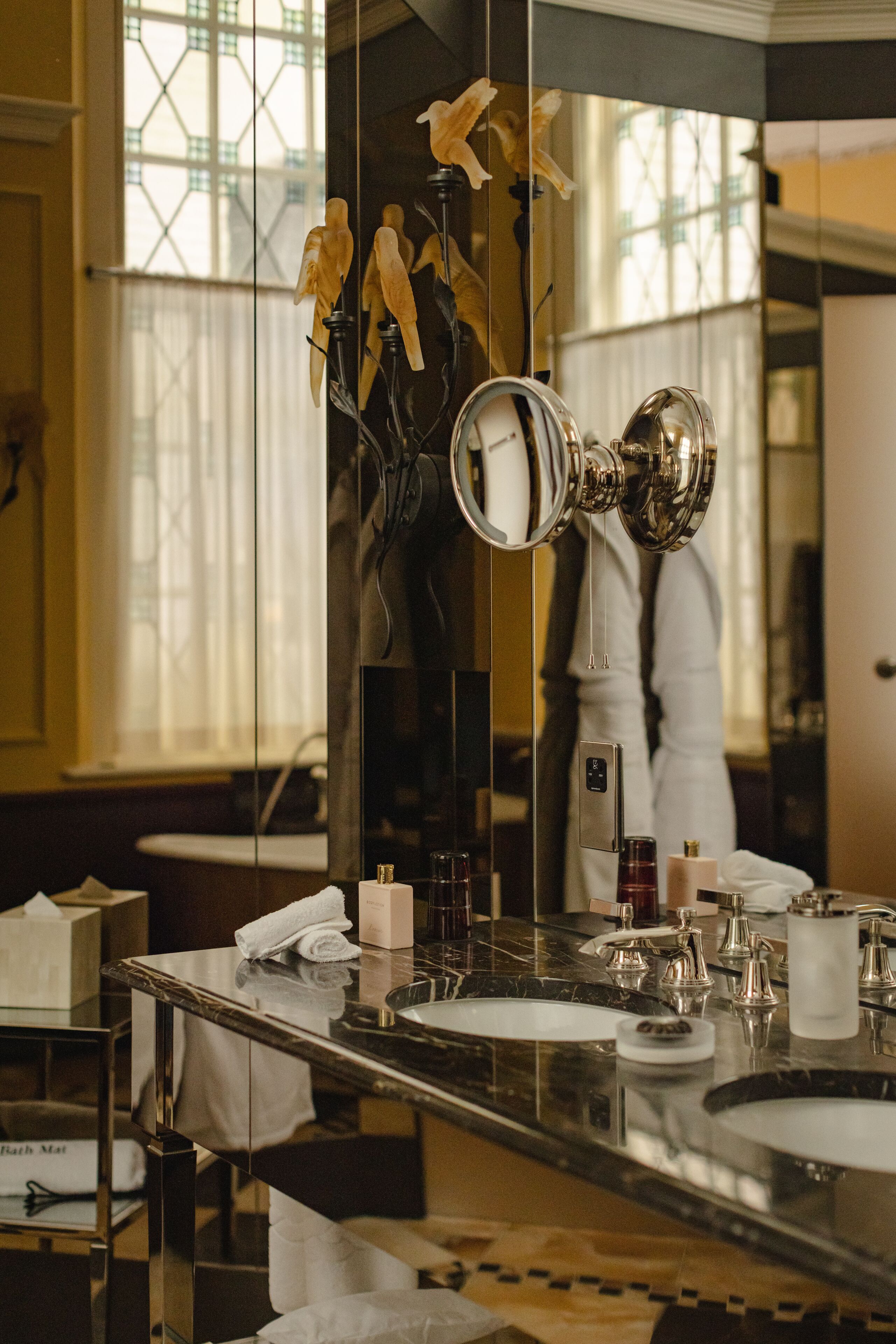 l'oscar suite | bathroom | designer toiletries, hair dryer, bathrobes, slippers