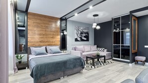 Luxury Studio (54 Bolshaya Vasilkovskaya Street) | Peralatan tempat tidur premium, seterika/papan seterika, Wi-fi percuma 