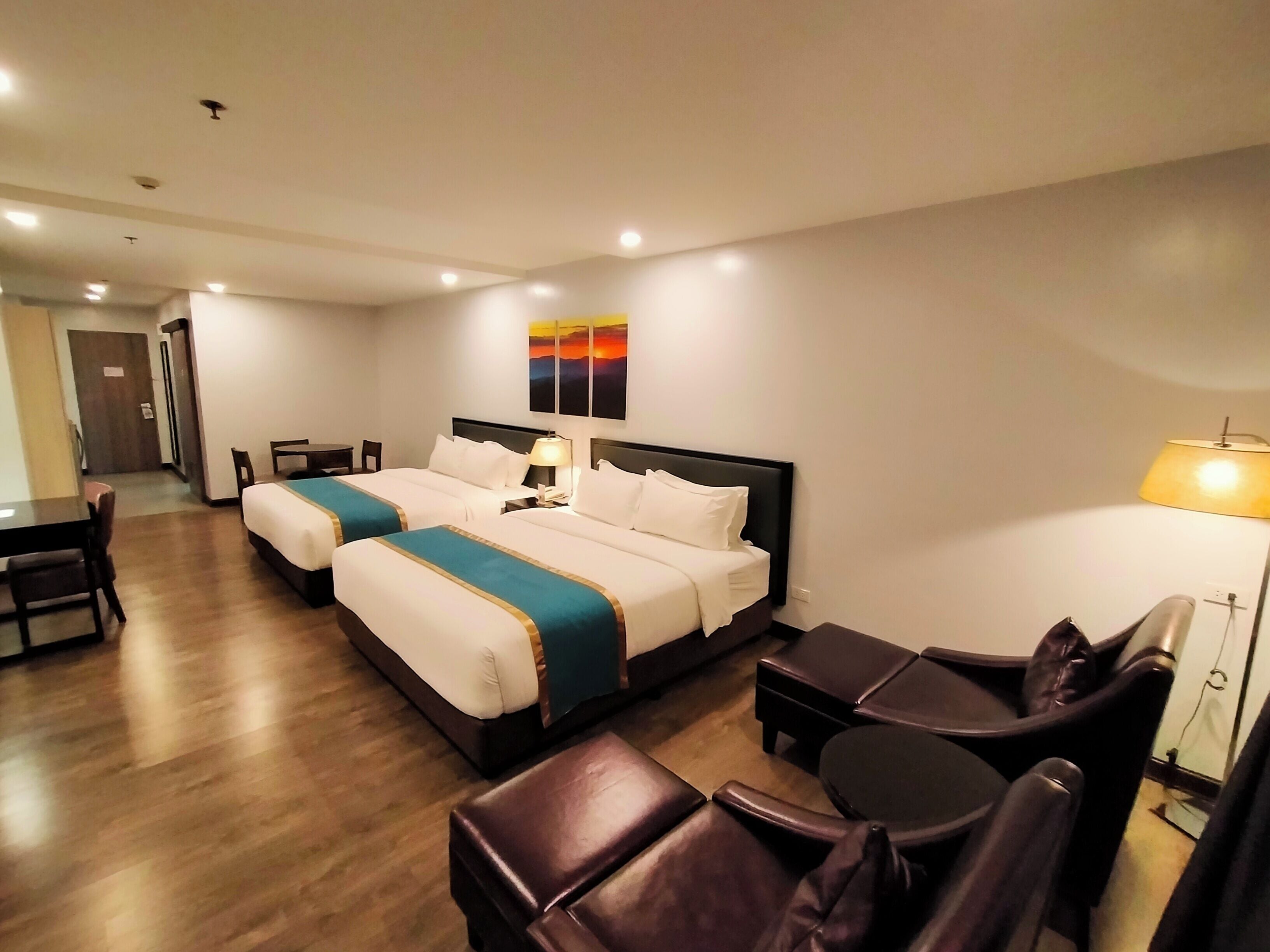 family room | desk, blackout curtains, rollaway beds, free wifi