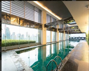 Indoor pool - 2 Bedroom Condo by Aubrey Paladin @ Gramercy Residences (Makati)