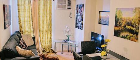 Basic-Apartment, 1 Schlafzimmer | Wohnzimmer | Smart-TV, DVD-Player