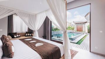 Vila, 3 kamar tidur, kolam renang pribadi | Pemandangan dari kamar