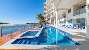 Outdoor pool, a heated pool
