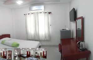 Meja kerja, kedap suara, setrika/meja setrika, dan Wi-Fi gratis