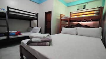 Desk, free WiFi, bed sheets
