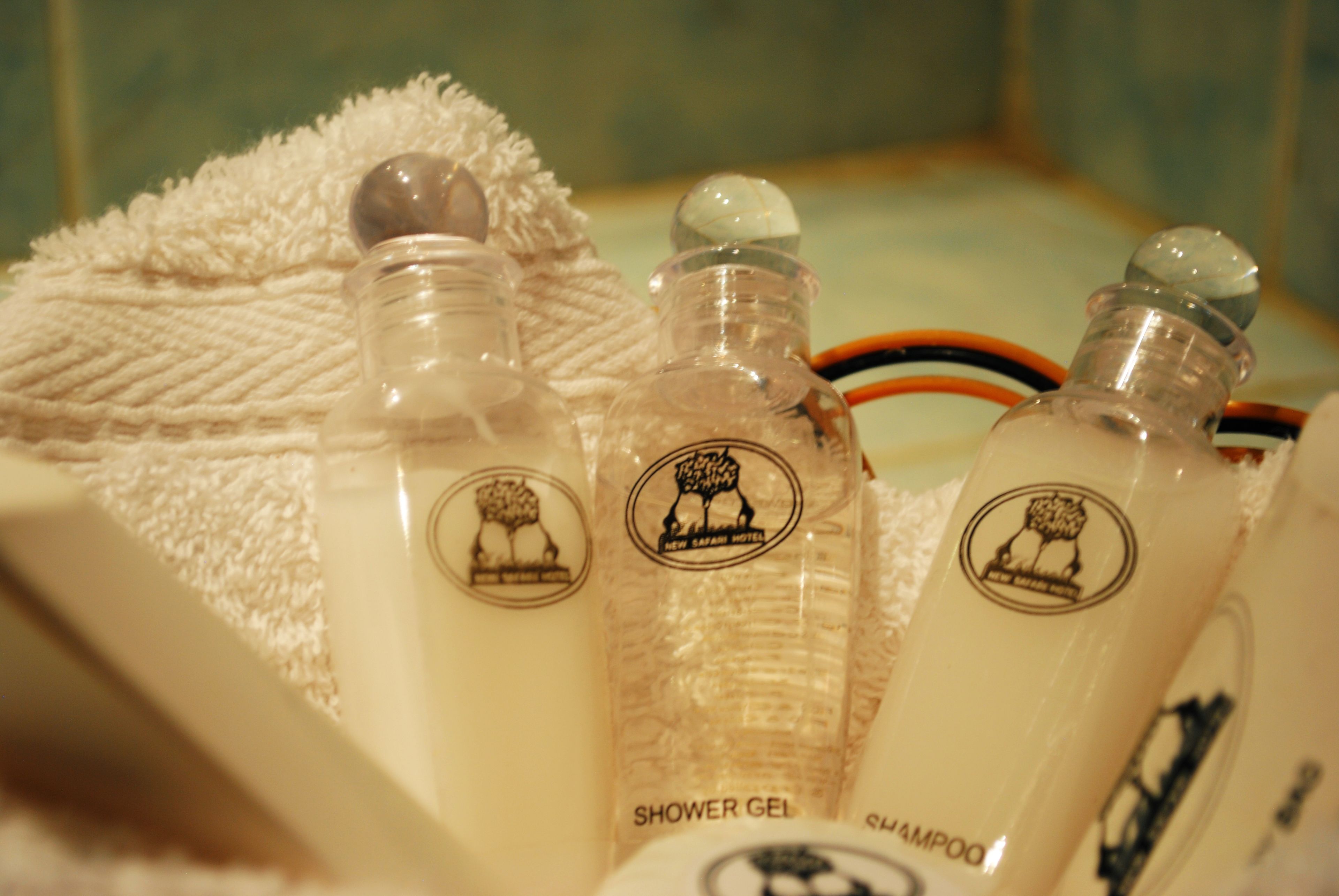 free toiletries, hair dryer, bathrobes, towels