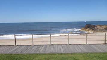 White sand, beach cabanas, sun-loungers, beach umbrellas
