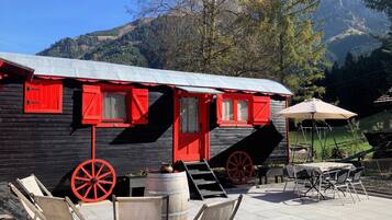 Romantic Cabin, 1 Double Bed, Mountain View, Slope side | Terrace/patio