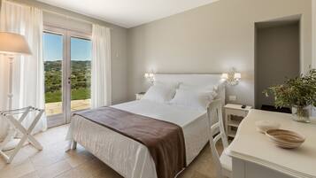Triple Room, Vineyard View | Premium bedding, in-room safe, individually decorated, desk