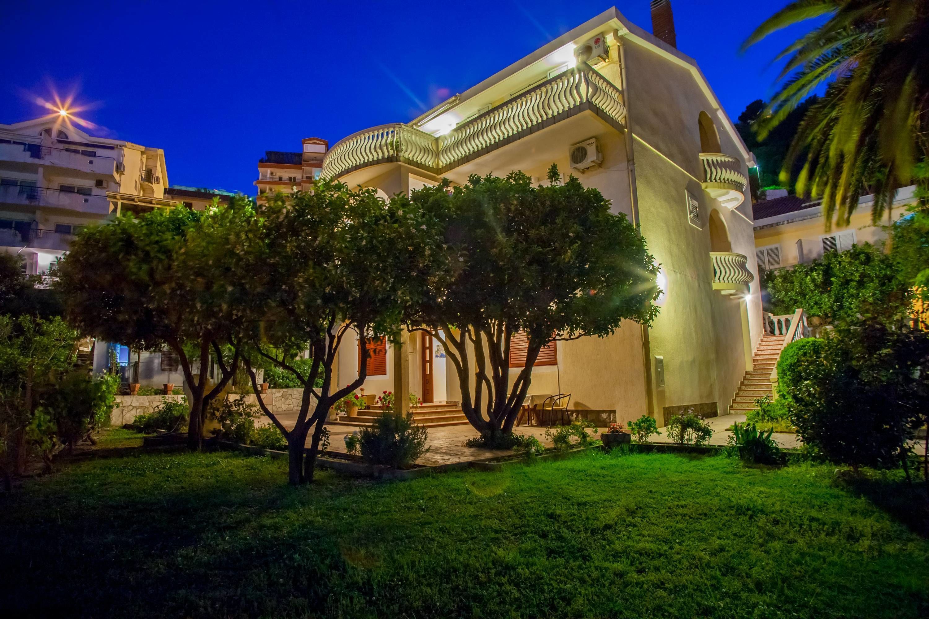 Front of property – evening/night