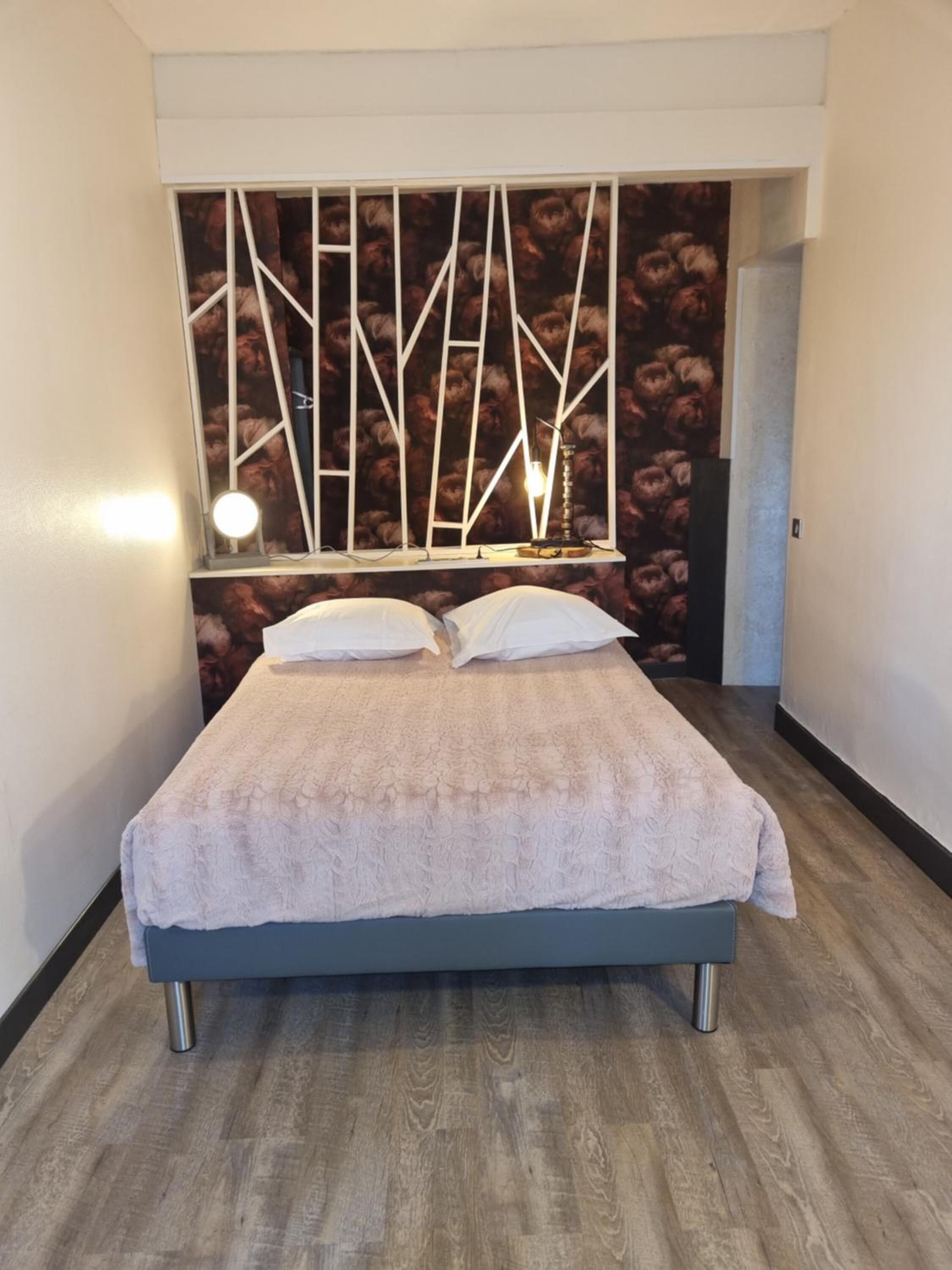 premium bedding, select comfort beds, desk, blackout curtains