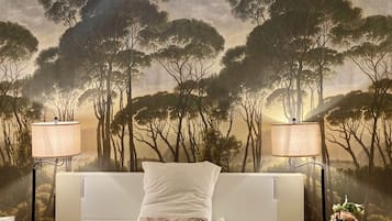 Suite romántica, 1 cama King size y sofá cama, para no fumadores, vista al jardín | 4 habitaciones, ropa de cama de alta calidad y camas con pillow-top