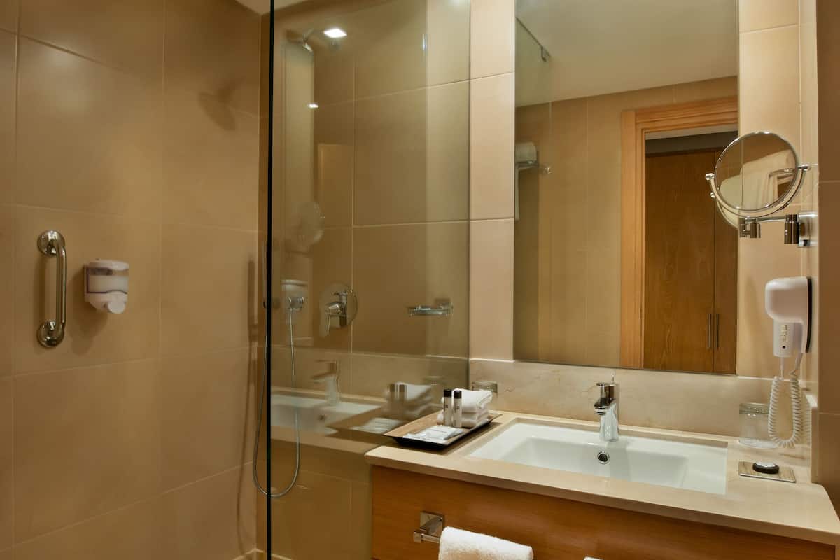 shower, free toiletries, hair dryer, bathrobes