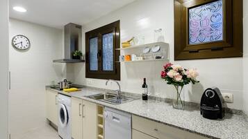 Apartment, 2 Bedrooms | Private kitchen | Full-sized fridge, microwave, oven, stovetop