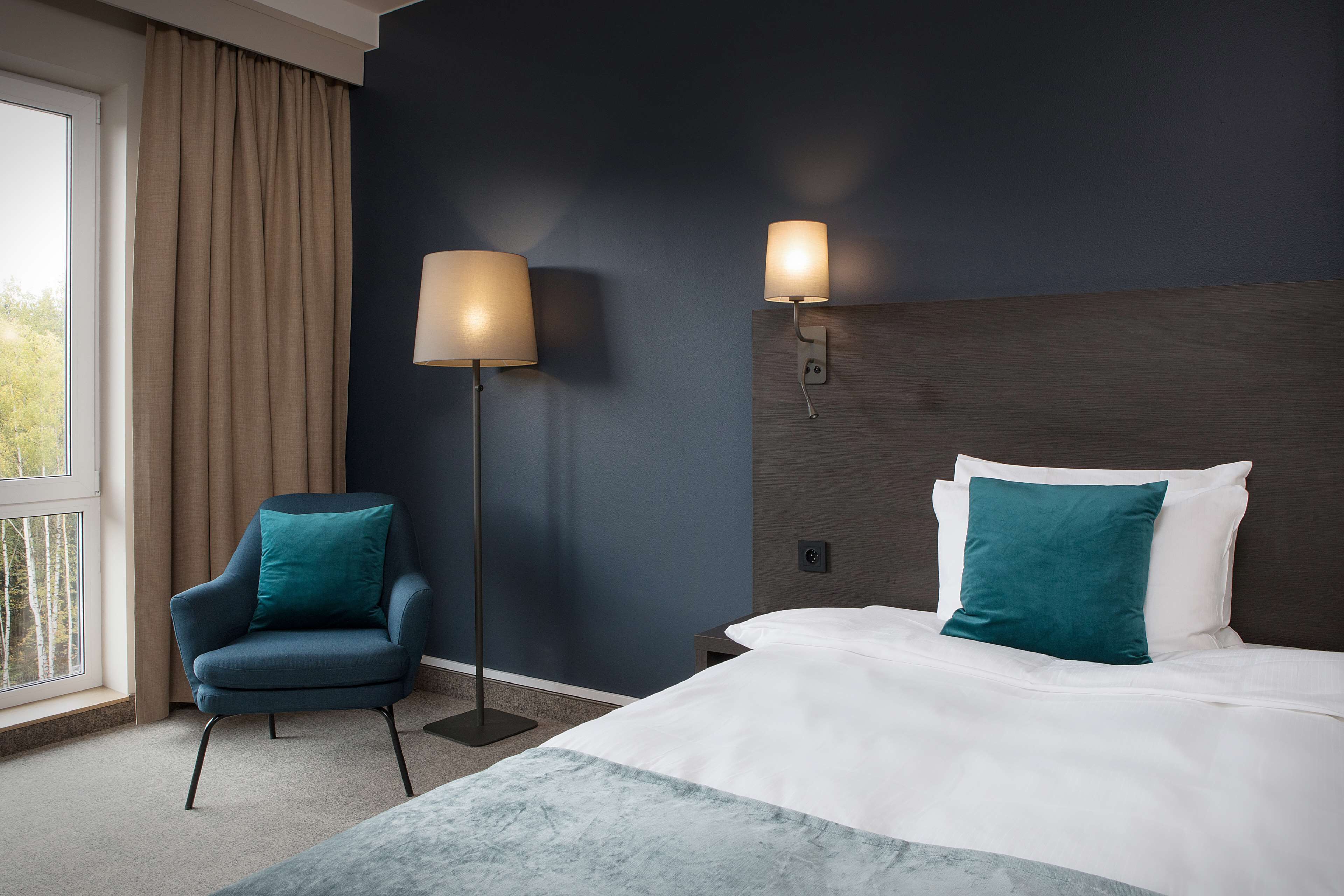 standard single room | pillow-top beds, desk, blackout curtains, soundproofing