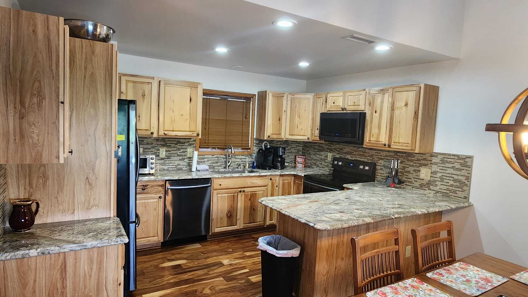 private kitchen | fridge, microwave, oven, stovetop