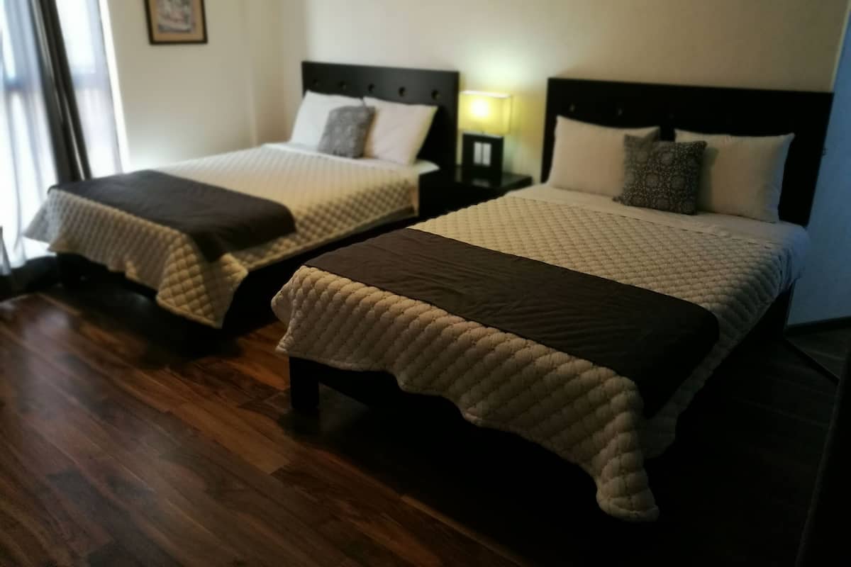 Desk, free WiFi, bed sheets